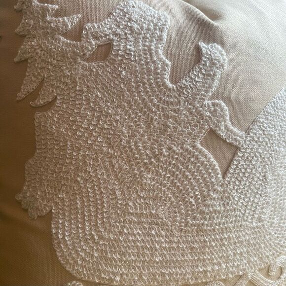 NEW Santa's Sleigh Embroidered Pillow Cover - Cozy, Neutral Holiday Decor - Picture 2 of 4